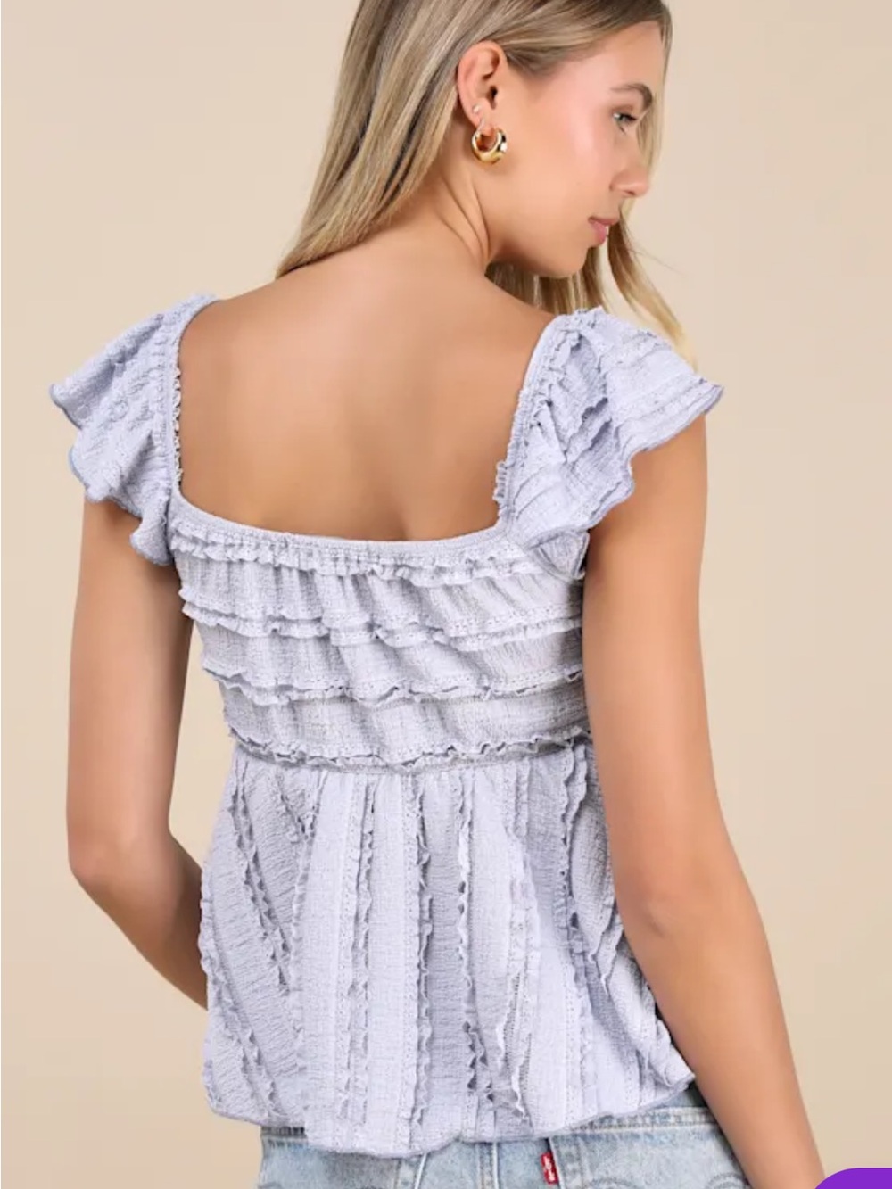 Textured Tie Top - Picture 4 of 5
